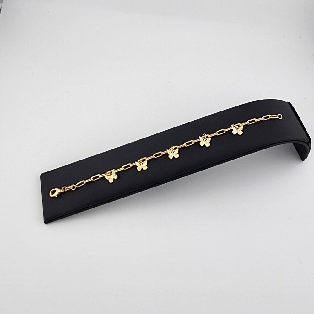 Brand New Brazilan 18k Gold Filled Multi Butterflies Bracelet